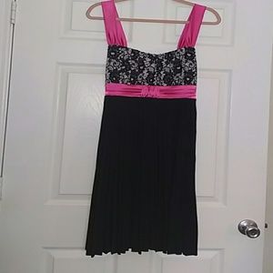 Taboo Hot Pink and Black Dress w/ Empire Waist